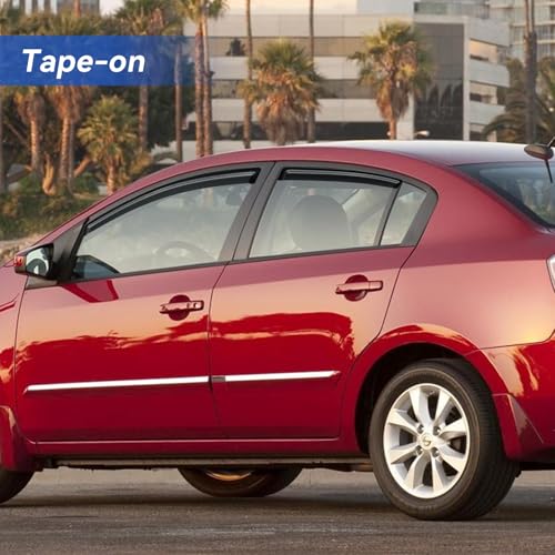 Image of Window Visors Rain Guards Shield for 2007-2012 Nissan Sentra, Out-Channel Window Vent Wind Deflectors Visors Shades for 07-12 Nissan Sentra