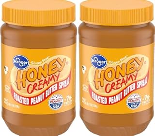 Honey Creamy Roasted Peanut Spread Gluten Free (2 Jars, 40 oz. each)