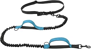 Coleira para cães mãos livres - Guias para cães com cinto ajustável - Coleira para estimação elástica para cães grandes, cães médios, acessórios para caminhar com cães, design reflexivo Nanyaciv