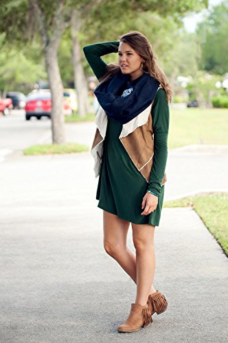 Custom Personalized Monogram Available Wide Soft Infinity Soft Scarf Loop Circle Eternity (Monogrammed Navy)4