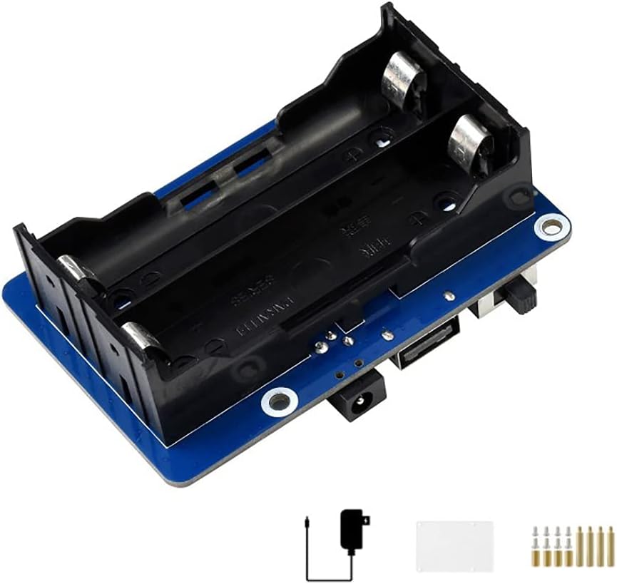 UPS HAT (B) for Raspberry Pi Series, Pogo Pins Connector Without Using GPIO, 5V Uninterruptible Power Supply,Real Time Monitoring