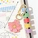 Dreuyet 15 Pcs Flower Keychain Bohemian Daisy Flower Matte Floral Petal Layered Tiered Key Chains Bag Purse Charms (Colorful)
