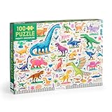 Mudpuppy Mighty Dinosaurs 100 Piece Puzzle – 100 Piece Jigsaw Puzzle with Colorful and Fun Illustrations of Jurassic Creatures for Children Ages 5 and Up