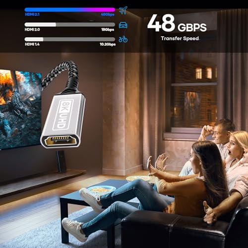 HDMI Verlängerung 3M kabel,10K 8K@60HZ 4K@144HZ,HDMI 2.1 Verlängerung kabel Stecker auf Buchse 48Gbps Ultra High Speed UHD HDCP Dynamic HDR10+ eARC kompatibel mit PS5/PS4 TV-Stick HDTV Projektor