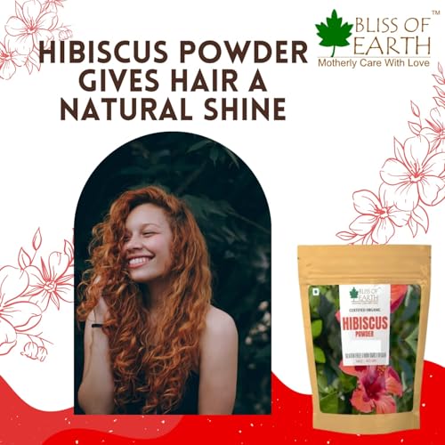 Image of Bliss of Earth Amla Reetha Shikakai Bhringraj Hibiscus Powder - Natural Hair Growth & Hair Mask - 100gm Each, Pack of 5