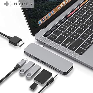 HyperDrive USB-C Hub Adapter, Sanho Solo 7-in-1 Type C Dongle for MacBook Pro