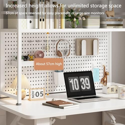 Bibliothèque de bureau multifonctionnelle avec rangement pegboard