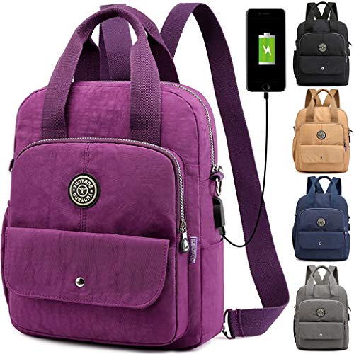 Women's Fashion Backpack Purse Anti-Theft Convertible Shoulder Bag with USB Charging Port