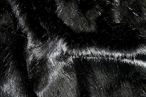 Tissu imitation fourrure noir au mètre coupon 75x50cm loisirs créatifs DIY