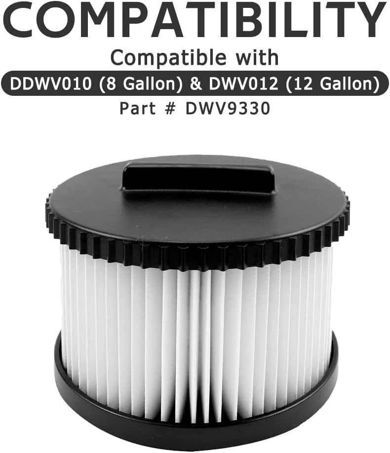 4 Pack DWV9330 Filter Compatible with DeWalt DWV010 & DWV012 Dust Extractor Part # DWV9330