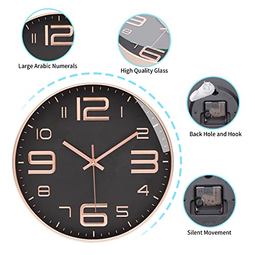 ACCSHINE Orologio da parete senza ticchettio