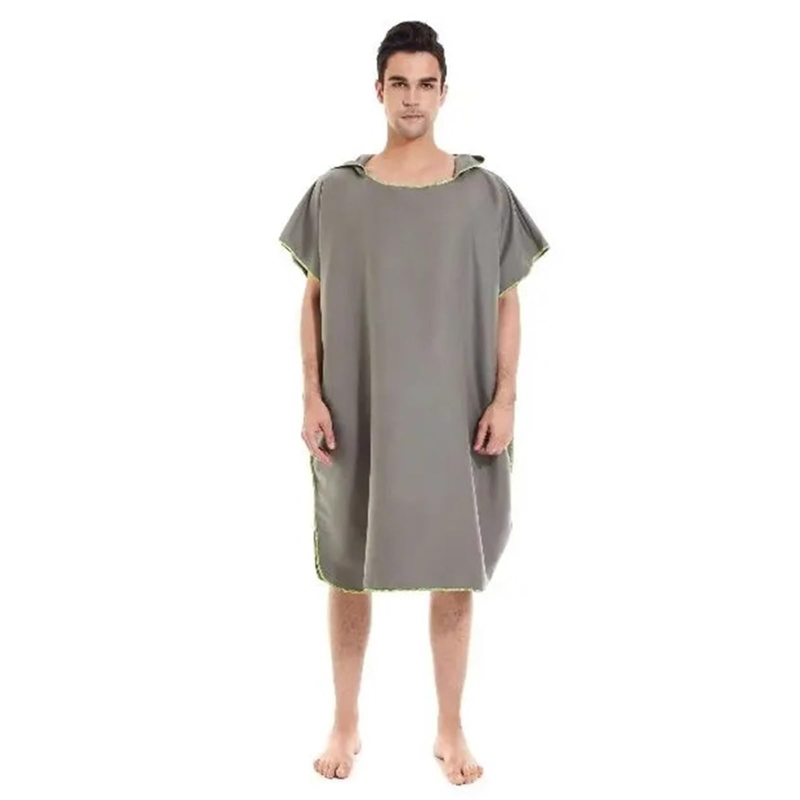 Poncho de Surf Serviette à Langer avec Capuche Couverture Plage Bain Combinaison plongée Peignoir de Plage(Gray)