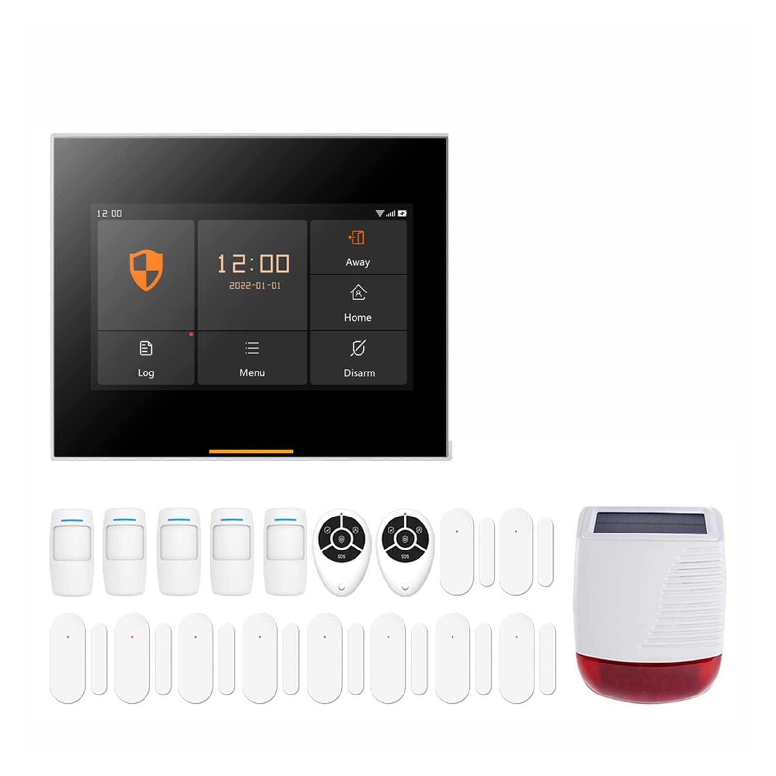 Sistema de Alarma, de Alarma inalámbrico Elegante la Seguridad del hogar G/M Tuya con Sirena Solar al Aire Libre Compatible(Ost-03-H501-2G-set-O)