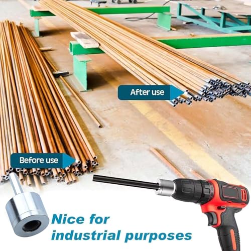 Pipe Tube Cleaner for Power Drill, Full-Metal Cleaner Brush for Drill Power 1/4 inch Shank