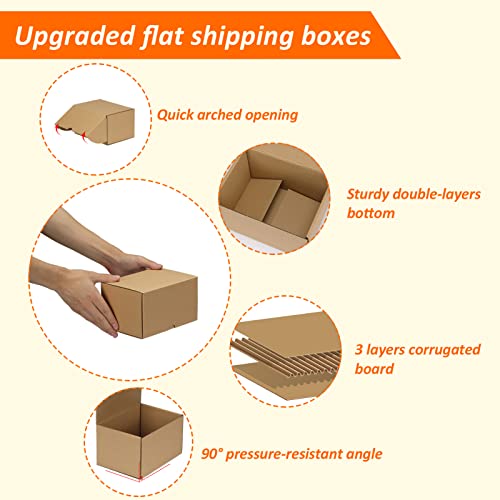 Image of HORLIMER 7x5x4 inches Shipping Boxes Set of 25, Brown Corrugated Cardboard Box Literature Mailer