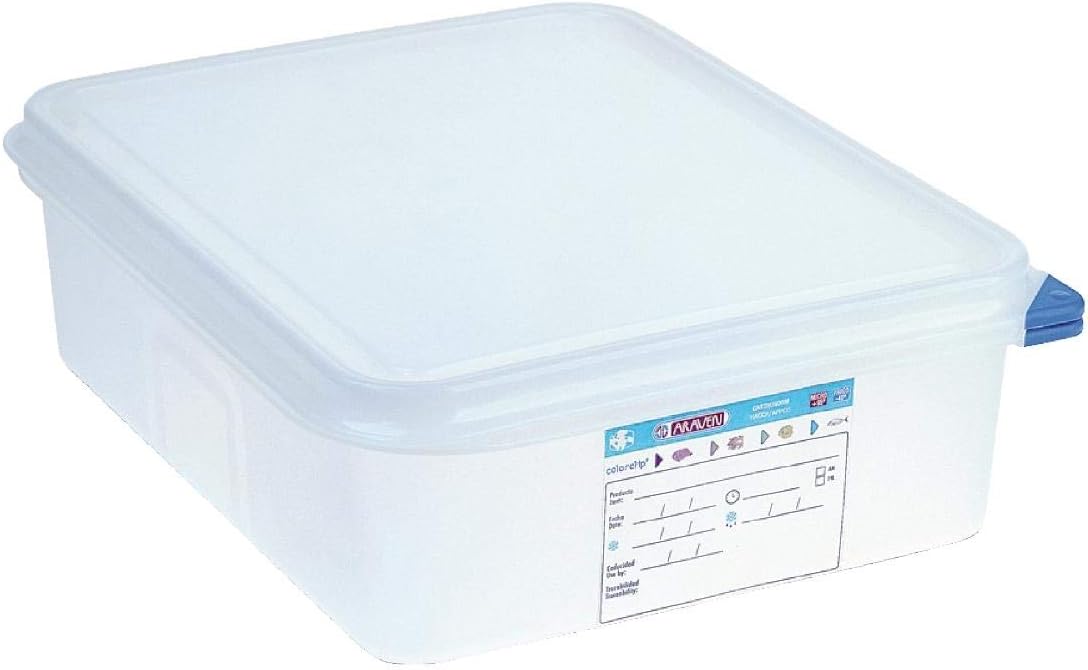 AravenFood Container - 6.5 litre (1/2 GN). 100(h) x 325(w) x 265(d)mm. Box quantity: 4
