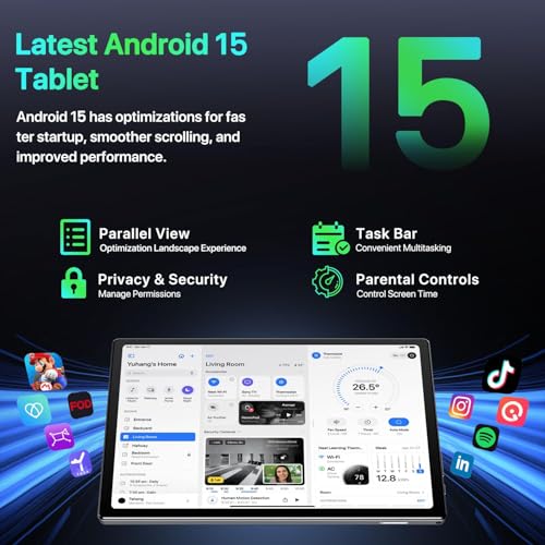 Android Tablet, 2026 Tablet 10.1 inch Android 15 Tablets, 16GB+64GB+1TB Expansion Octa-Core Processor, 6000mAh Battery, Widevine L1, 1280 * 800 IPS, 5G/2.4G WiFi 6, 2MP+8MP, Bluetooth 5.0 (Grey) - Image 5