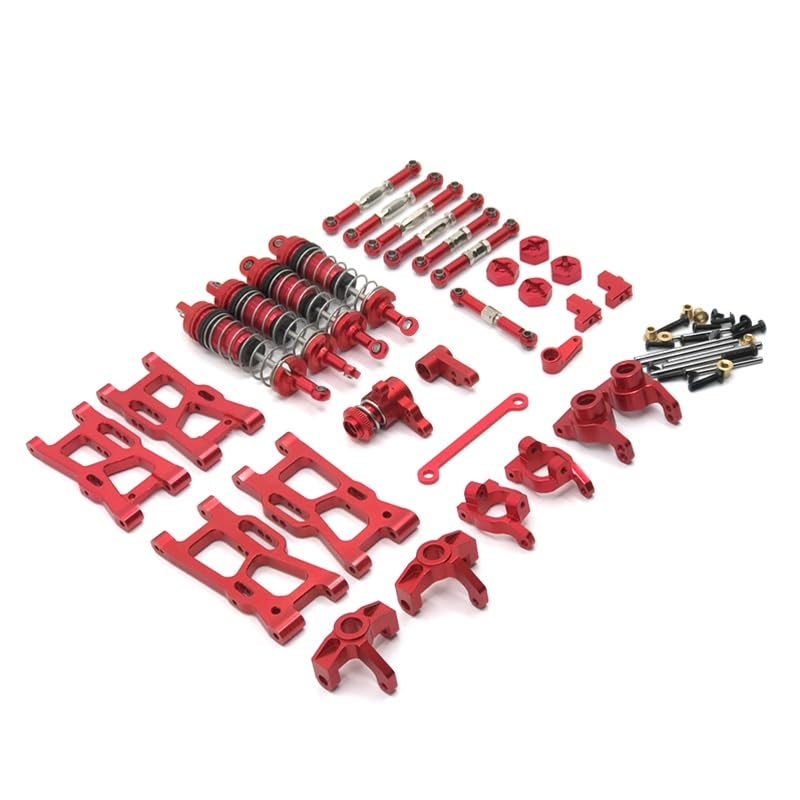 Ulepsz metalowy amortyzator wahacza kierownicy 11 paczek dla Pasuje do wltoys 144010 144002 144010 124017 124019 RC części samochodowe(Silver)