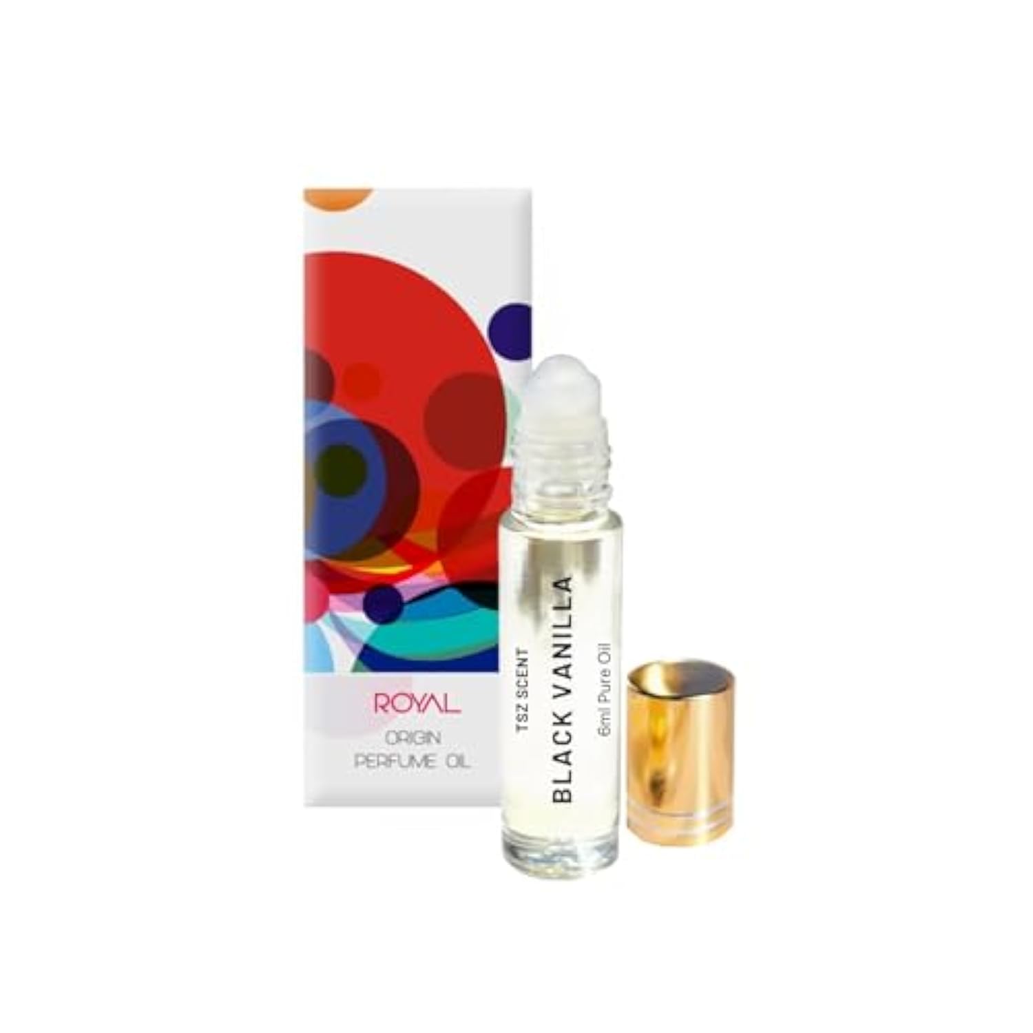 TSZ Scent Black Vanilla Perfume Oil Roll-On 6ml for Women and Men - Luxurious Exotic Unisex Fragrance for Spring and Summer- Perfect for Gifting