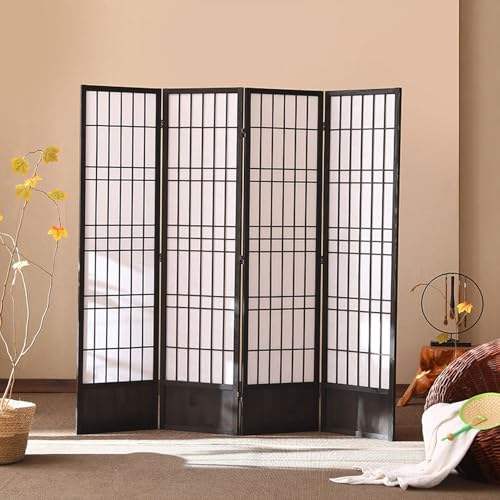 GN2AAIL 和風衝立 4連 180*45*4 障子スクリーン 高180cm 完成品 パーティション 間仕切り タイプ2 衝立 スクリーン パーテーション 天然木 木製 おしゃれ 和風 和室 4枚 目隠し 仕切り 折りたたみ 360度回転丁番 簡易間仕切