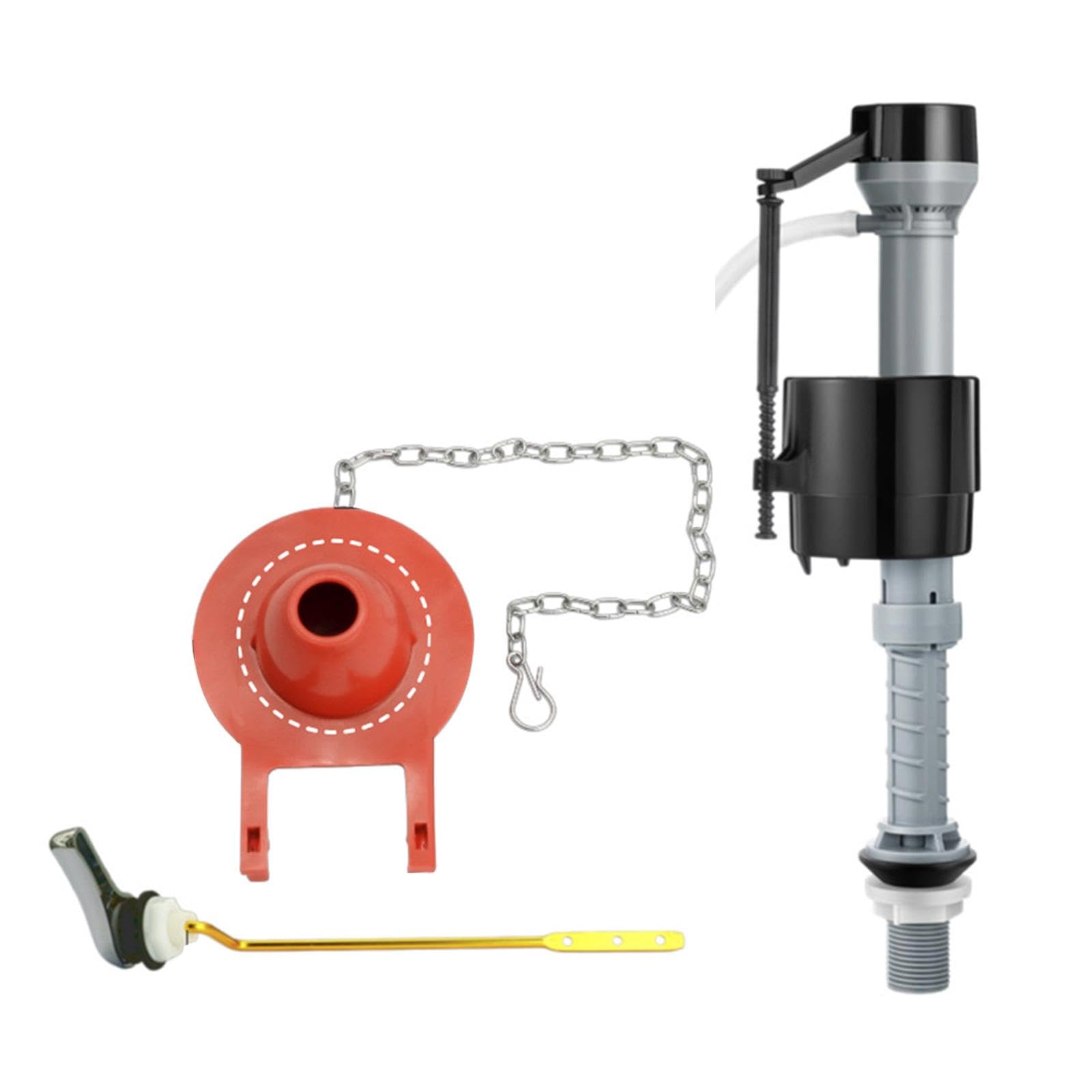 Válvula de Llenado para Inodoro Kit de Ajuste Regulable Universal Repuesto para Tanque Conjunto de Montaje de Entrada Material Metálico Apto, Rojo T4201