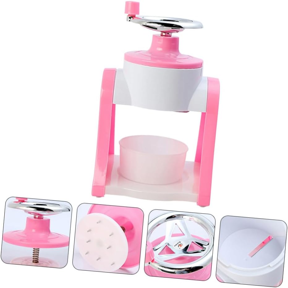 HOMSFOU Manual Ice Crusher Hand Operated Ice Shaving Tool for Home Use Compact and Portable Base