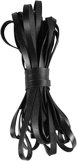 SOIMISS Cuerda de Cuero Plano de de Metros para Fabricación de Joyas para DIY de Pulseras y Collares Color Negro y Grosor