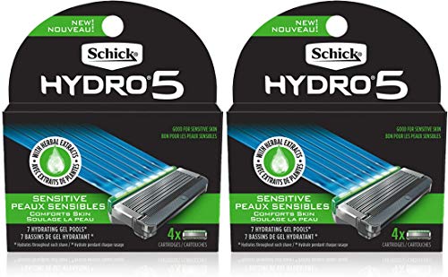 Schick Hydro 5 Sense Sensitive Skin Razor Refills for Men, Pack of 4 Box of 2