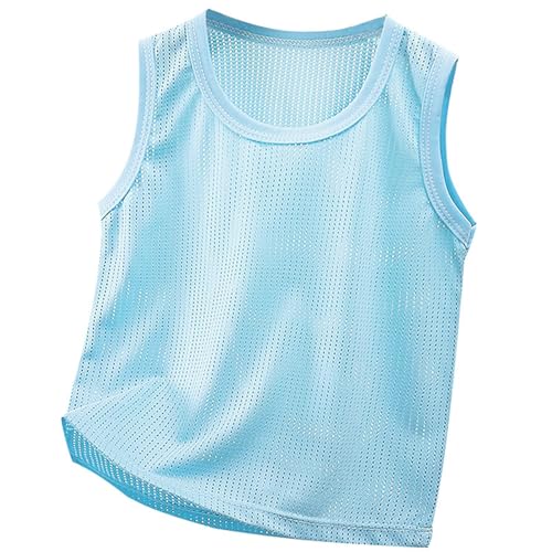 Kids Boys Soccer Pinnies Training Jersey Mesh Sports Vest Breathable Quick Dry Tank Top (Light Blue, 6-12 Months)