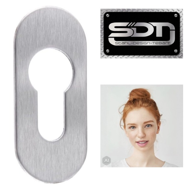 Rosetta Ovale In Acciaio Inox Per Porte - Autoadesiva Con VHB 3M, Made In Germany - Foto 11