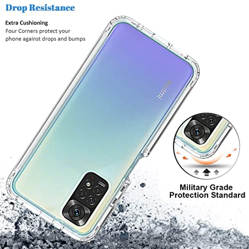Tothedu Phone Case For Redmi Note 11 (4G)/Redmi Note 11S Case With Tempered-Glass Screen Protector, Clear Full Body Protective Hard Pc Shell Tpu Bumper Cover Cases For Xiaomi Redmi Note 11 (Clear) #TOP6