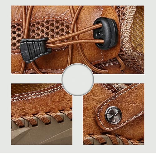 Men's Closed Toe Leather Sandals Adjustable Fisherman Shoes Casual Outdoors Summer Beach Sandals2