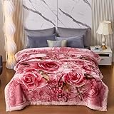 LGYKUMEG 9 lb Heavy Fleece Blanket Queen 79x91 Pink Heavy Blanket. 2 Ply, Soft and Warm Mink Blanket for Autumn,Winter (200 x 230 cm).