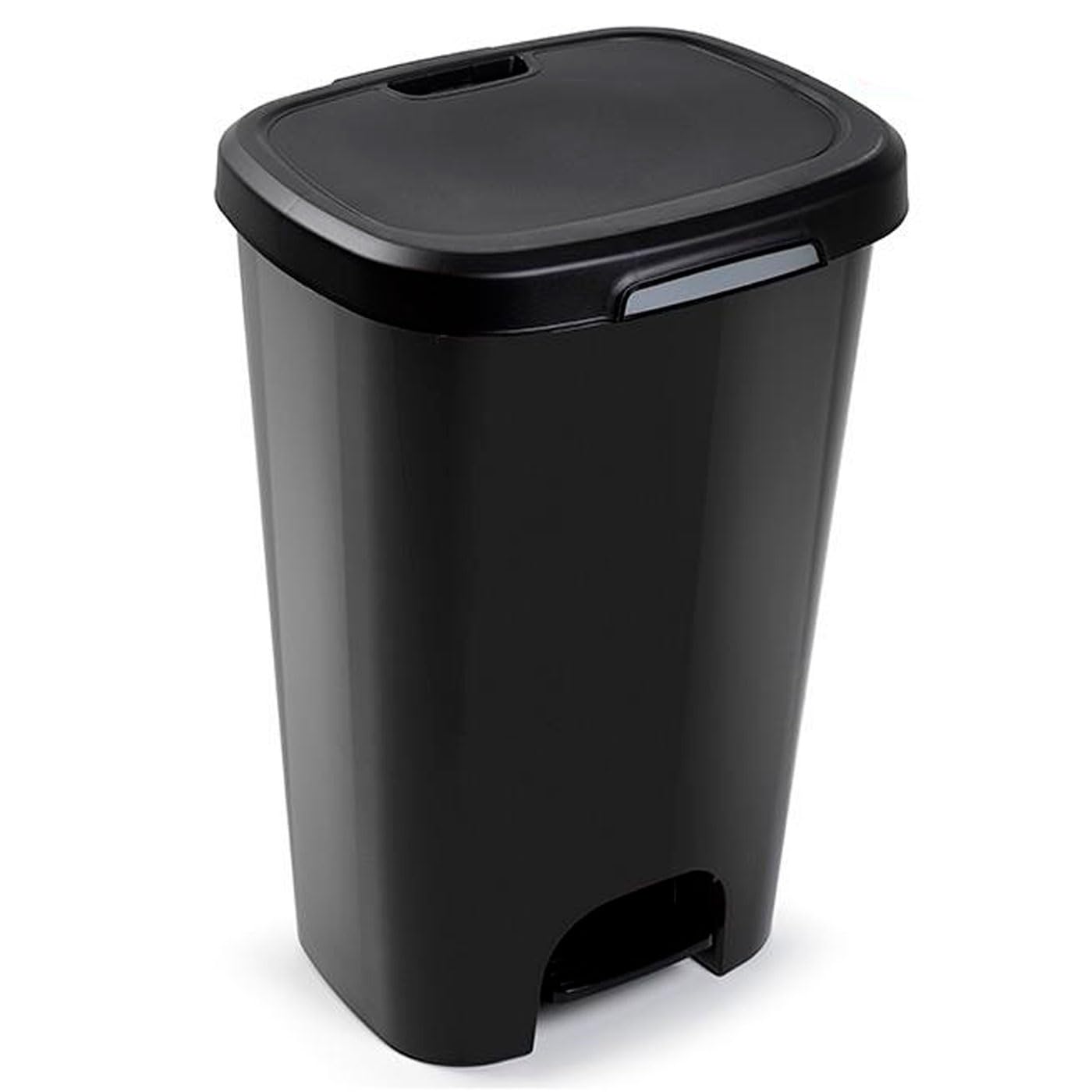 Acan Tradineur - Poubelle à pédale, plastique, conteneur à déchets, poubelle, recyclage, vidange facile, fabriqué en Espagne (Noir - 50 litres - 63,5 x 41 x 36 cm)