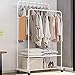 MOAMUN Wieszak na ubrania na kółkach, Heavy Duty Rolling Garment Rack, organizer na ubrania, wielofunkcyjny wieszak do sypialni, wieszak na ubrania (biały)