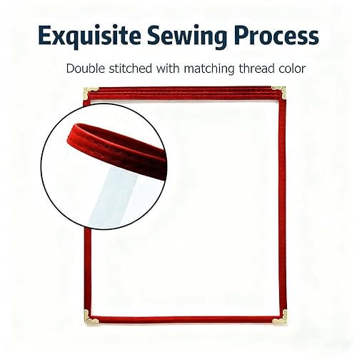 Miniatura 114 de Goodsmart - Fundas para menú de restaurante, paquete de 25 unidades, color negro, 2 vistas, soportes para menú de carga superior, cubiertas