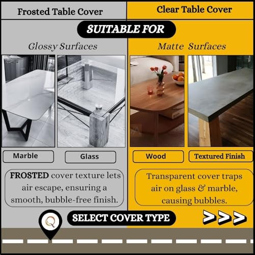 Image of Qlarity Covers 2mm Max Shield PVC Table Cover Frosted, 30 X 60 Inch | Premium dining table translucent sheet made from durable PVC provides waterproof, anti-slip protection for everyday dining
