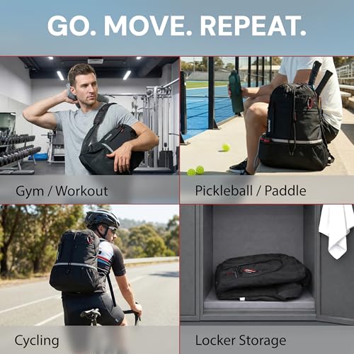 Image of GOGUS Hybrid Gym Backpack for Men & Women - 18L Sports Backpack with Dual Water Bottle Pockets, Mesh Compartment for Gym, Travel - Water Resistant & Reflective Trim Workout Bag