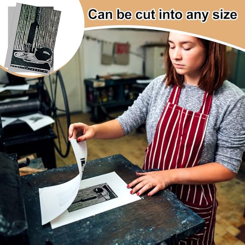 Image of Yeaqee 8 Pcs Mixed Sizes Linoleum Blocks for Printmaking Rubber Carving Block Soft Linocut Blocks Large Linoleum Sheet Lino Plates for Engraving Art Project Printmaking Artist Studio Supplies, Gray