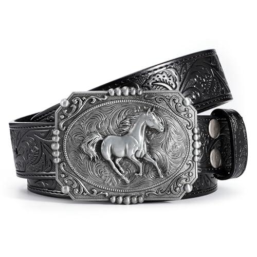 BELTROAD Western Belts for Men Women Cowboy Cowgirl Belt with Western Buckle Men's Belt for Jeans Christmas Gift for Lover