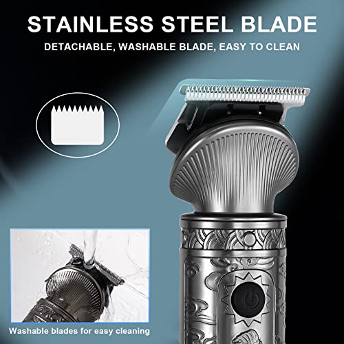 Foto von Hatteker Haarschneidemaschine Set Haarschneider Pflegesets Barttrimmer Bartschneider Herren T-förmiger Trimmerkopf T-blade, Nasentrimmer Body Trimmer Präzisionstrimmer Elektrisch Rasierer
