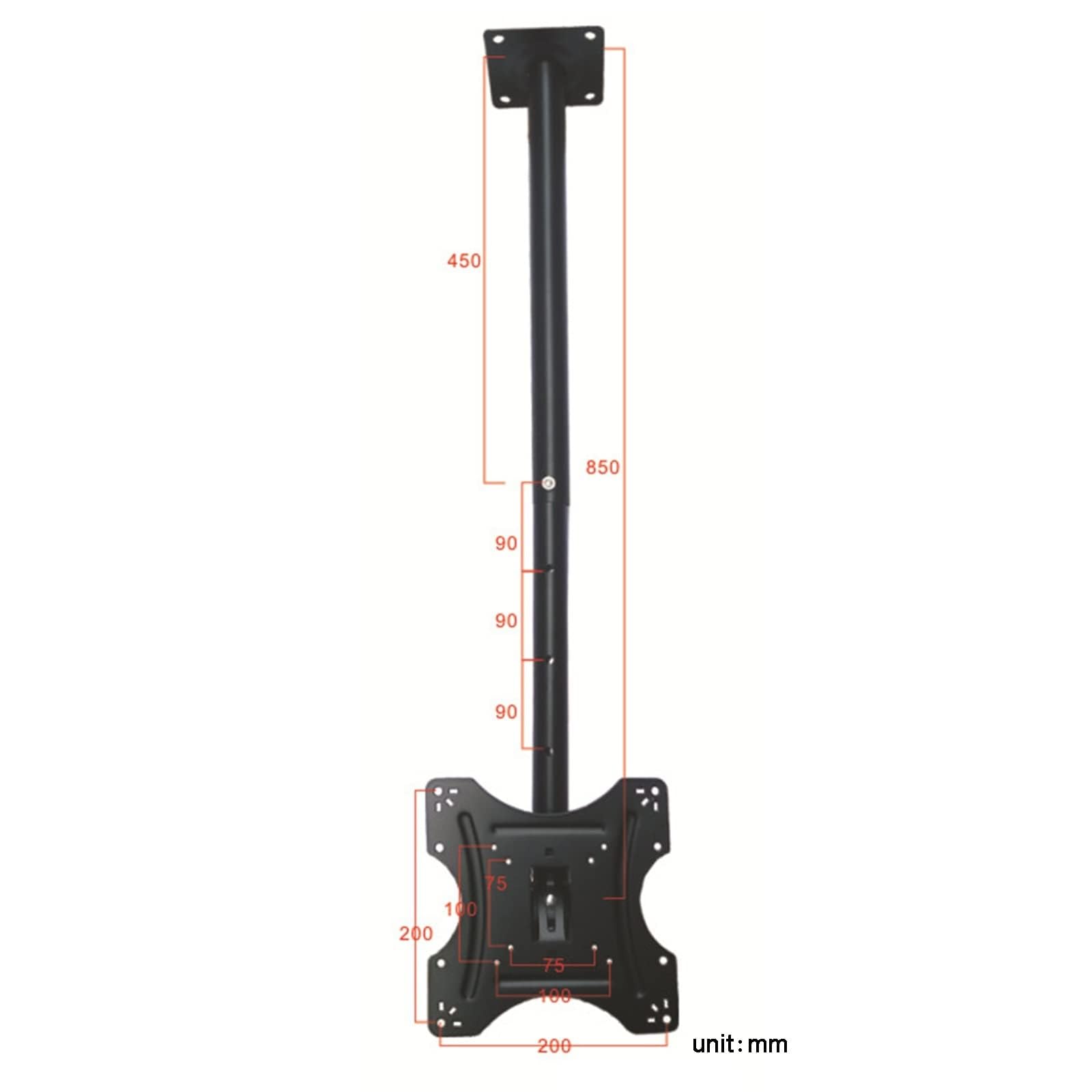 THEGA Ceiling Mount - Soporte TV De Techo, Soporte De Montaje En Techo para TV, Se Adapta A Televisores De 14 A 42 Pulgadas, Soporte De Techo para TV De Altura Ajustable con Movimiento Completo