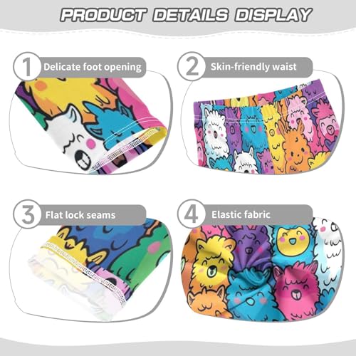 Bolaz Toddler Girls Leggings Printed Yoga Pants Leggings Purple Green Alpaca for Kids3