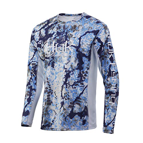 Huk Men's Kryptek Icon X Long Sleeve | Long Sleeve Performance Fishing Shirt With +30 UPF Sun Protection & Reflective Coating, Kryptek Obskura Signa, X-Large