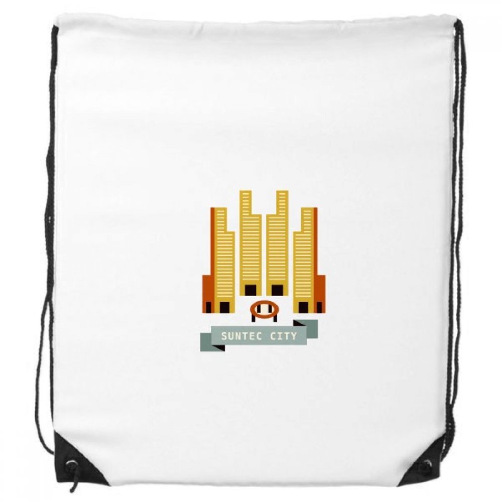 Diythinker Singapore Suntec City Landmark Drawstring Backpack