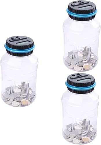 Toyvian 3 piezas de banco de monedas de ahorro de juguete para niños juguetes para niños juguetes para niños tarro de dinero claro alcancía RMB