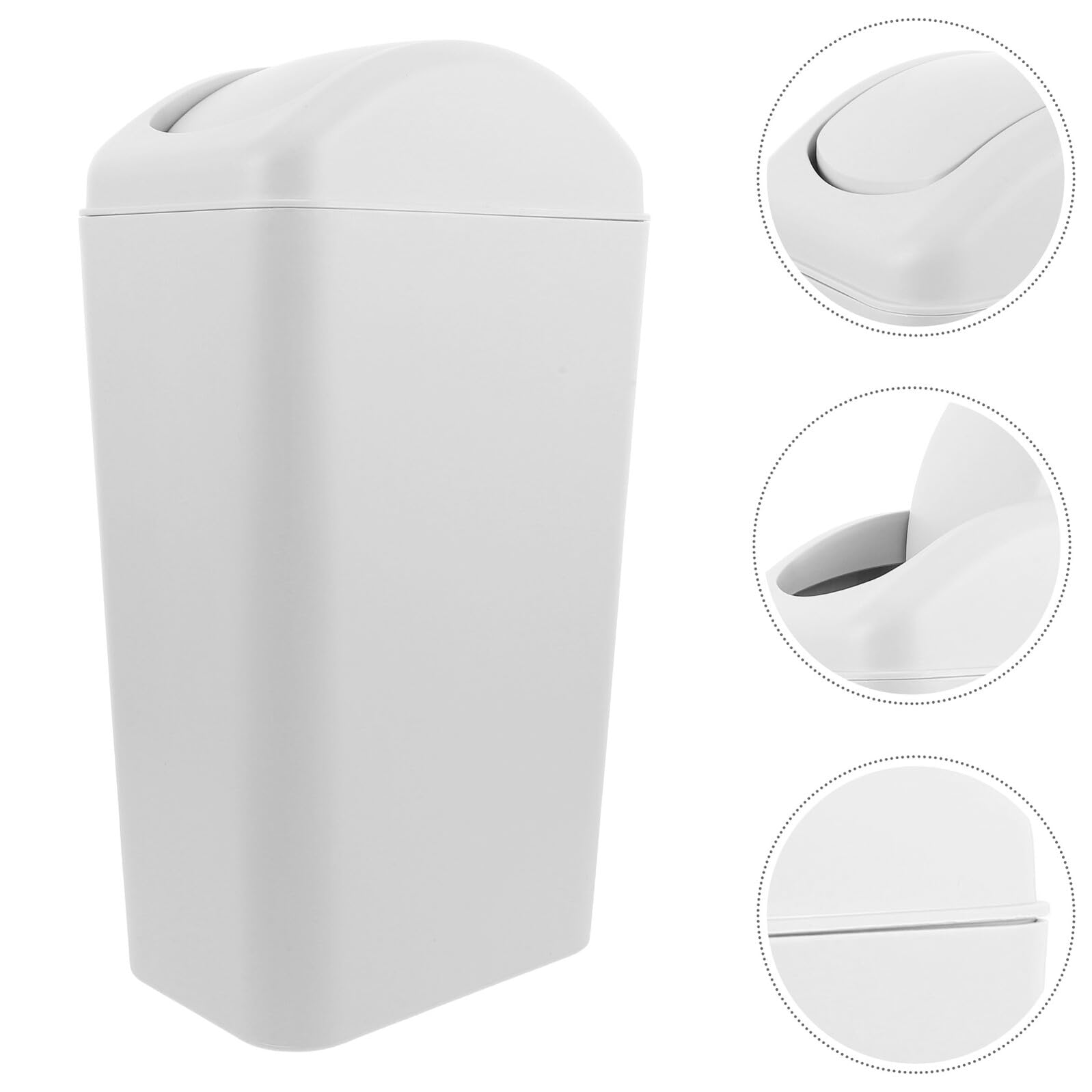 Plastik mülleimer mit Schwingdeckel Schmaler Abfalleimer für Enge Räume unter Spüle oder Schrank Langlebiger Kunststoff Geruchsneutral für Bad Wc Küche und Schlafzimmer