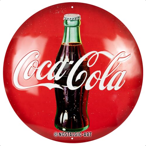 Nostalgic-Art Plaque rétro, Ø 35 cm, Coca-Cola – Idée cadeau pour fans de Coke, Official License Product (OLP), en métal, design vintage