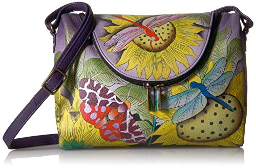 Anna by Anuschka Hand Painted Leather Medium Crossbody, tpd-Tuscan Paradise - Main Image