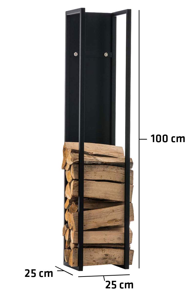 CLP Scaffale Legnaia per Camino Spark I Portalegna Interno per Caminetto I Scaffale per Legna Verticale, Colore:Acciaio Inossidabile, Dimensione:140 cm